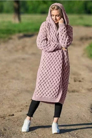 Fashion Casual Solid Color Knitting Cardigan