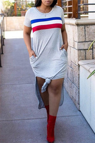 Fashion Casual Striped Print Dress