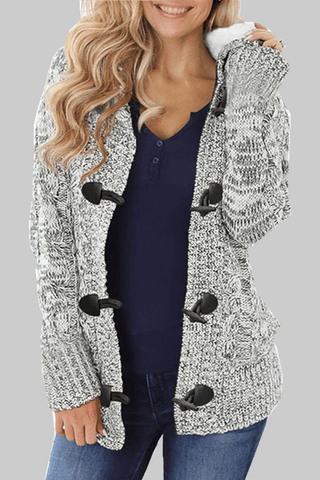 Fashion Hooded Knitting Sweater Coat