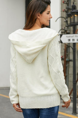 Fashion Hooded Knitting Sweater Coat