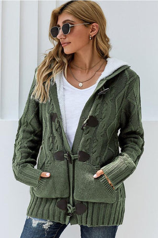 Fashion Hooded Knitting Sweater Coat