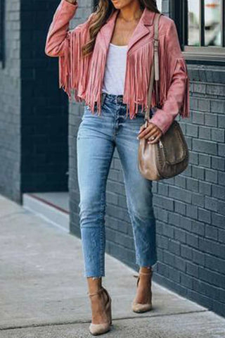 Fashion Lapel Fringe Short Jacket