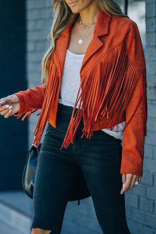 Fashion Lapel Fringe Short Jacket