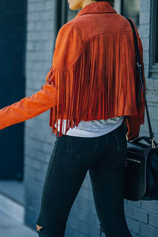 Fashion Lapel Fringe Short Jacket