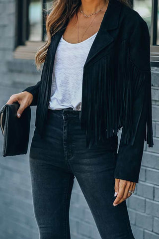 Fashion Lapel Fringe Short Jacket