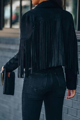 Fashion Lapel Fringe Short Jacket