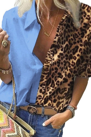 Fashion Long Sleeve Leopard Print Shirt