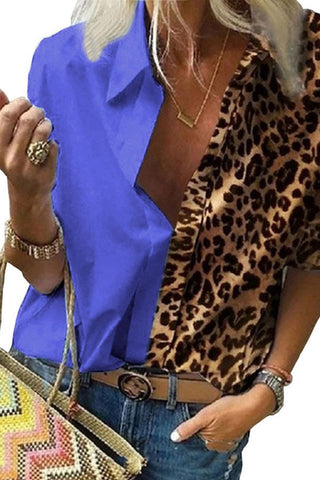 Fashion Long Sleeve Leopard Print Shirt
