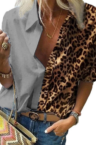 Fashion Long Sleeve Leopard Print Shirt
