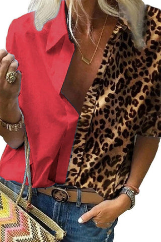Fashion Long Sleeve Leopard Print Shirt