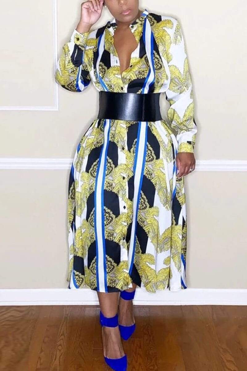 Fashion Multicolor Shirt Dress
