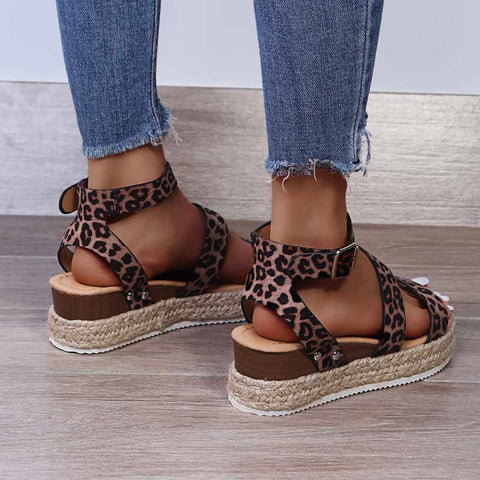 Fashion Open Toe Leopard Print Sandals