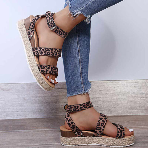 Fashion Open Toe Leopard Print Sandals