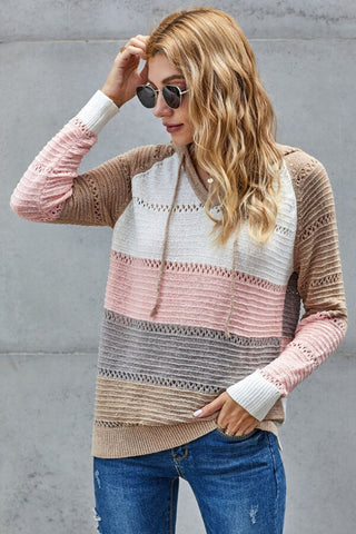 Fashion Patchwork Knitting Hoodie