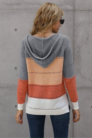 Fashion Patchwork Knitting Hoodie