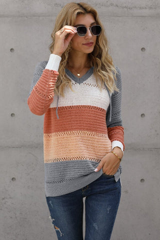 Fashion Patchwork Knitting Hoodie