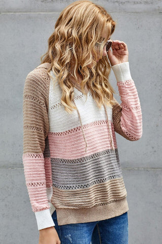 Fashion Patchwork Knitting Hoodie