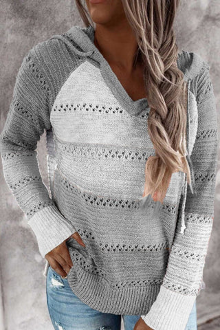Fashion Patchwork Knitting Hoodie