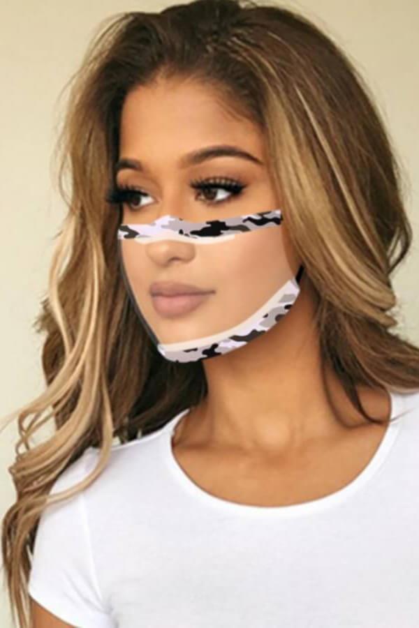 Fashion Patchwork See-through Face Mask