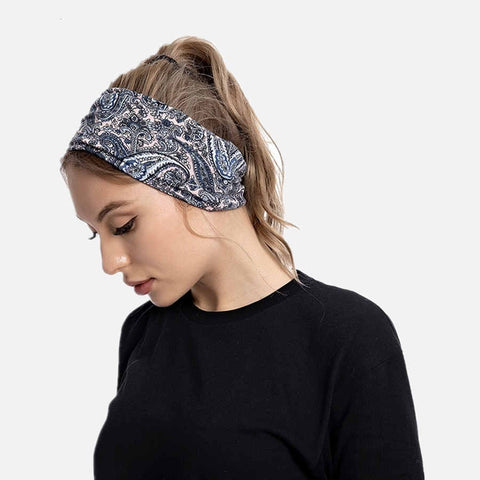 Fashion Retro Cashew Flower Print Hair Band