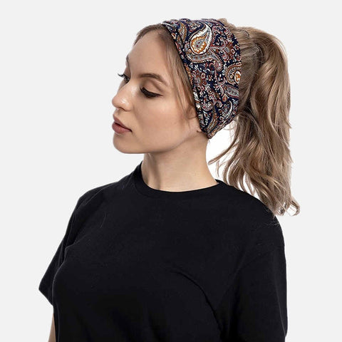 Fashion Retro Cashew Flower Print Hair Band