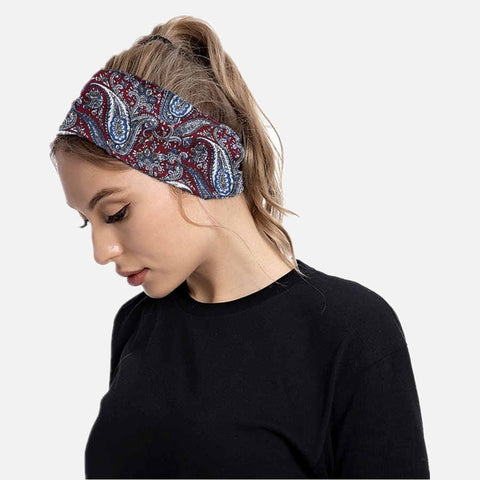 Fashion Retro Cashew Flower Print Hair Band