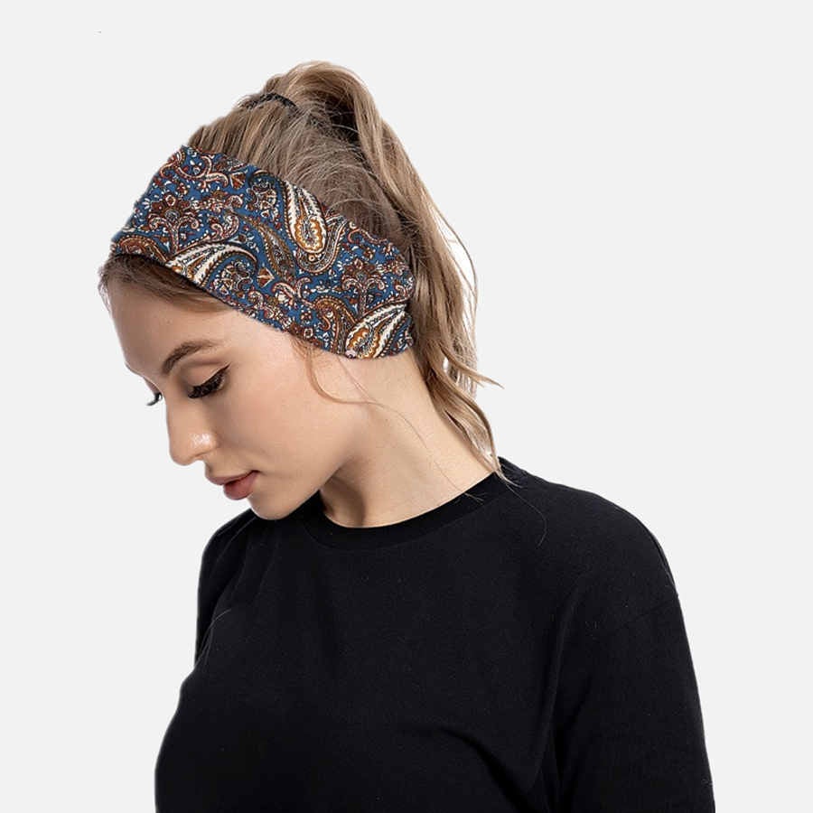 Fashion Retro Cashew Flower Print Hair Band