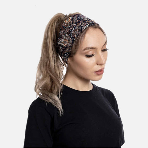 Fashion Retro Cashew Flower Print Hair Band