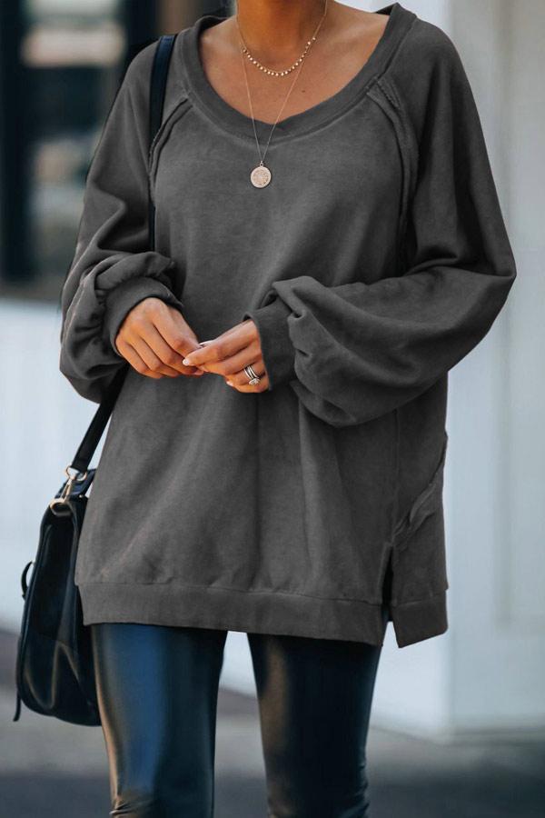 Fashion Round Neck Backless Loose Top