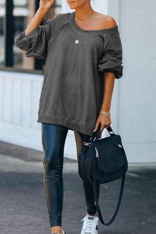 Fashion Round Neck Backless Loose Top