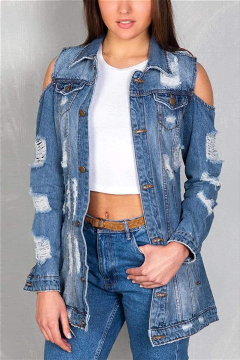 Fashion Sexy Denim Jacket (Without T-Shirt)