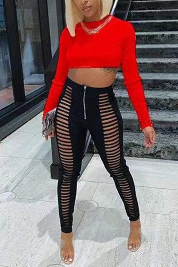Fashion Sexy Hollowed Out Skinny Trousers