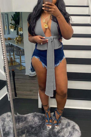 Fashion Sexy Solid Color Sweater Vest