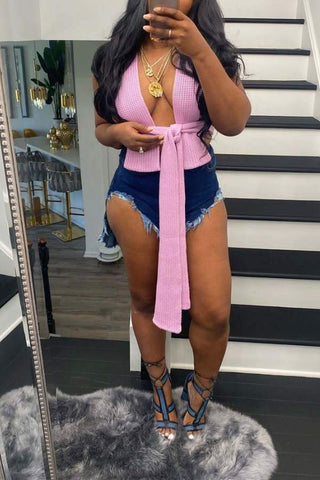 Fashion Sexy Solid Color Sweater Vest