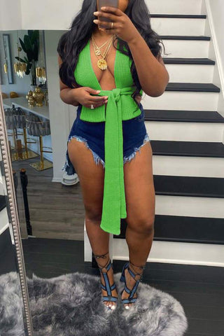 Fashion Sexy Solid Color Sweater Vest