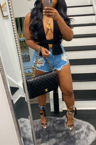 Fashion Sexy Solid Color Sweater Vest