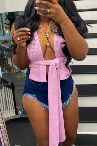 Fashion Sexy Solid Color Sweater Vest