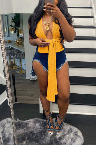 Fashion Sexy Solid Color Sweater Vest