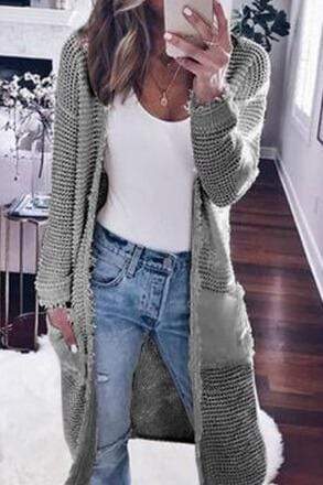 Fashion Solid Color Casual Knit Cardigan Sweater