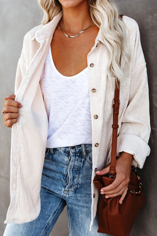 Fashion Solid Color Oversize Shirt Coat