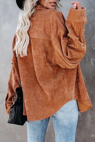 Fashion Solid Color Oversize Shirt Coat