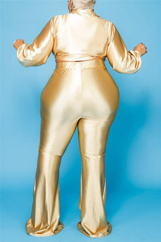 Fashion Solid Color Plus Size Set