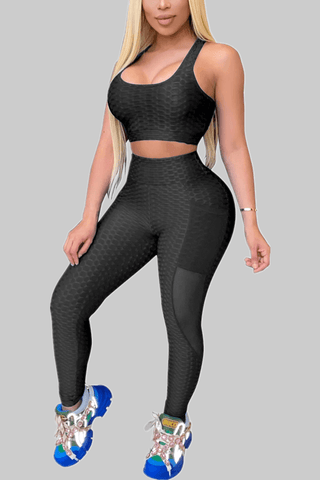 Fashion Solid Color Sportswear Two Piece Set