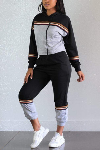 Fashion Sports Hooded Two Piece Suit