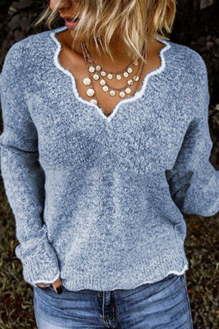 Fashion V Neck knitted Pullover