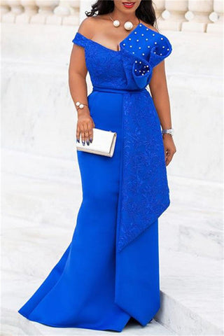 Online-clothing-plus-size-sequin-sexy-solid-pearl-v-neck-evening-dress-maxi-dress