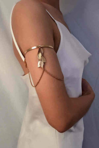 Leaf Tassel Chain Adjustable Arm Bracelet