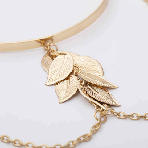 Leaf Tassel Chain Adjustable Arm Bracelet