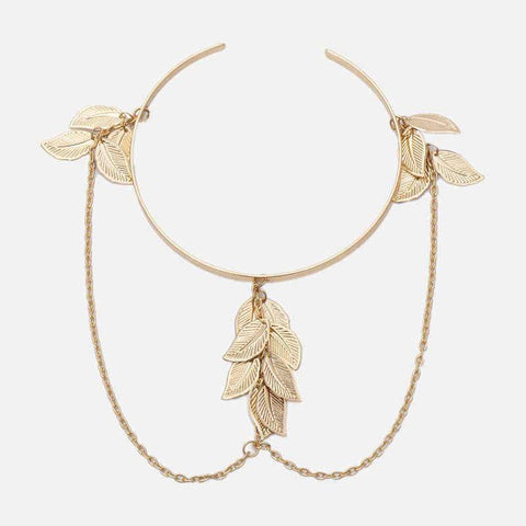 Leaf Tassel Chain Adjustable Arm Bracelet