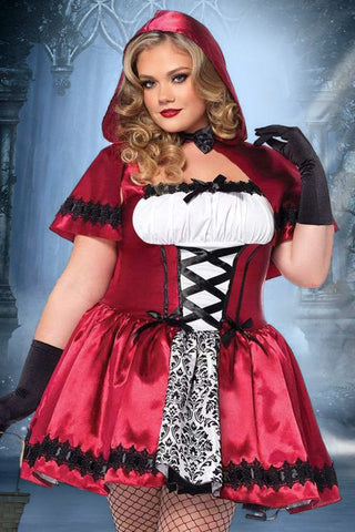 Online-clothing-plus-size-halloween-gothic-red-riding-hood-costume-mini-dress